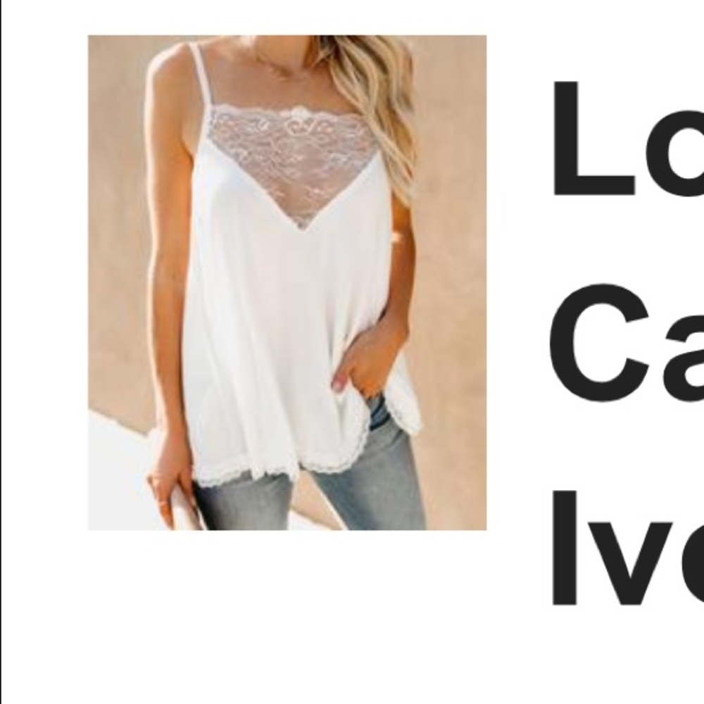 Lovin’ Life Lace Cami Color is Ivory